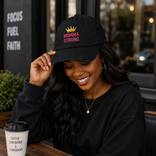 Momma Strong Distressed Cap